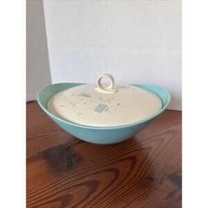 Vernon Kilns Vernonware MCM Heavenly Days 1.5 Qt Casserole Dish 50’s Metlox